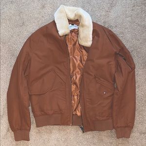 Topman Bomber Jacket with fur neck